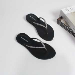 Sandal Flat Wanita Tali Jepit Full Mutiara