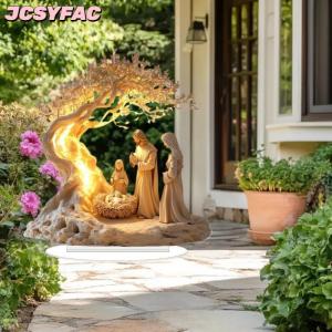 JCSYFAC 2D phẳng Acrylic Chúa giáng sinh  sinh cảnh trang trí Tabletop trang trí Giáng sinh bàn