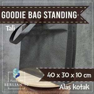 (12 PCS) Goodie Bag Standing Handle 40x30x10 cm Tas Belanja Landscape Tas Kain 40x30 cm