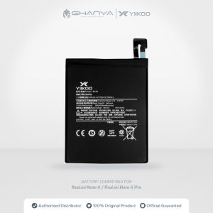 YIIKOO Baterai XiaoMi BN48 Redmi Note 6 Pro Real Capacity Battery 100% Ori Batre Batrai BN 48 Double Power Original Dual IC Protection HP Handphone