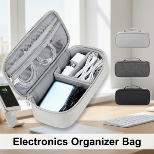 XHLXH Portable Travel Digital Storage Bag Multi-Function Large Capacity Charger Pouch Organizer Cable Organizer Pouch Dust Proof Power Bank Storage Bag Electronic Digital Accessory