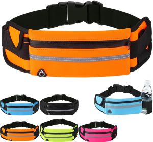 Anti-Theft Invisible Waist Bag Money Belt for Travel Lightweight & Breathable Multi Outdoor Sports Waist Bag with Water Bottle Strap for Sports Travel & Daily Use (black)