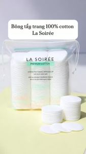 Bông tẩy trang cotton La Soirée 225 miếng tròn dai mềm