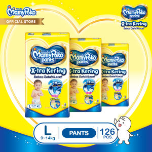 MamyPoko Pants X-tra Kering ukuran L42 x3 (9-14kg) isi 126 pcs