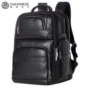 PARSONKER 6596 Tas Ransel Laptop Kulit Sapi Premium Waterproof 17.3 Inch