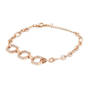 SO SEOUL Glimmering Geometric Diamond Simulant Bracelet