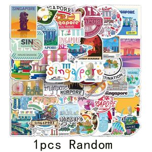 50pcs Singapore Stickers DIY Laptop Travel Commemorative Graffiti Famous Landmarks Travel Outdoor Scenery Decals
