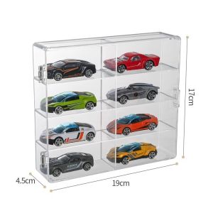 8 Slot Car Model Display Case Dustproof Toy Car Storage Box 1:64 Clear Toy Car Organizer