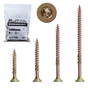 ZYJC Torx 100 PCS for Fence Deck Metal Binding Woodworking Supplies Fastener Screws T25 Screws