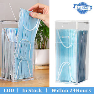 Clear Acrylic Face Mask Dispenser with Lid Personal Face Mask Storage Box