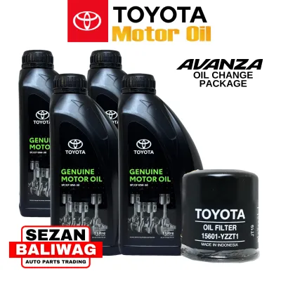 10W-30 4 LITERS VIOS ALTIS AVANZA RUSH ORIGINAL TOYOTA OIL CHANGE PACKAGE WITH OIL FILTER