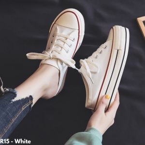 SEPATU SNEAKERS KANVAS SELOP TINGGI NYAMAN BERKUALITAS IMPORT R15 KEKINIAN PRAKTIS GAYA KOREA R15