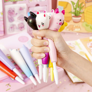 5PCS Set Cute Cartoon Squishy Anti-Stress Pen Stress Relief Toy Birthday Gift