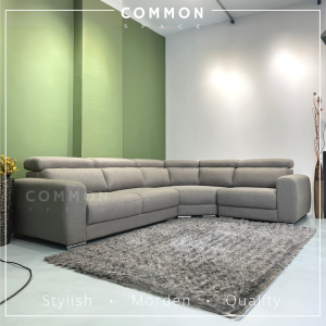 🔥 Free Delivery 🔥 Common Space - Norway 5 Seaters L Shape Sofa | Fabric | Adjustable Headrest 沙发 108-18