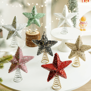 MARBLEX Foam Tree Topper Five Point Star Glitter Powder Star Decoration Easy Install Christmas Star Tree Decor Christmas Decor