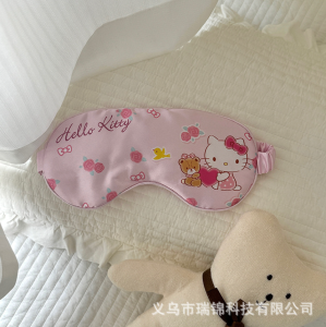 พร้อมส่ง ที่ปิดตาสำหรับ นอน พักผ่อน T212 ผ้าปิดตา ลายลิขสิทธิ์แท้ จาก SANRIO ลายการ์ตูน งานผ้าซาติน นุ่ม สายปรับได้