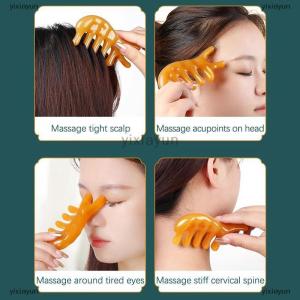 [COD] yixiayun Hair Comb Scalp Relax Acupoint Massager Portable Massage Comb Five Wide Tooth Comb Acupuncture Therapy Anti-static Smooth Hair