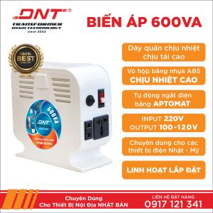 BIẾN ÁP ĐỔI NGUỒN DNT 600VA -220V RA 100V-120V