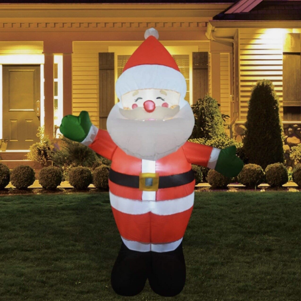 5 FT Christmas Inflatables Outdoor Santa Claus, Yard Decoration with ...