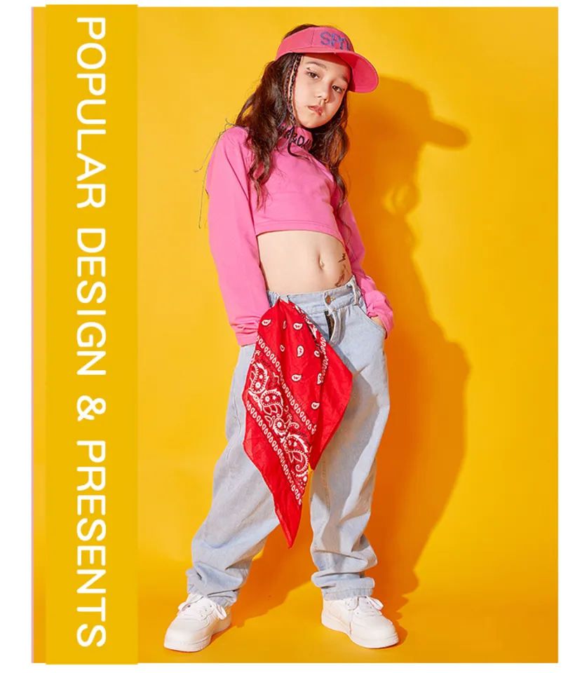 Buy Girls Hip Hop Dance Clothes 3PCS Crop Top Cargo Pants Sets Active  Outfits (4 Years-5 Years) at Amazon.in