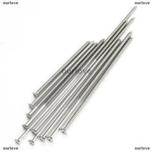 [COD] ourlove 5 10ชิ้นสกรูหัวแบนยาว M4สกรูไม้ยาวทำจากสเตนเลสสตีลสกรูหัวเจาะแบบไขว้สกรูด้วยตัวเอง