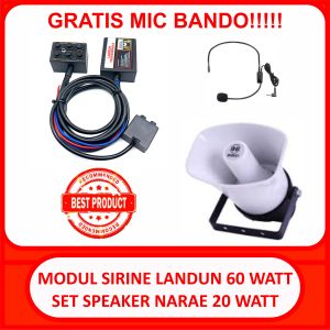 modul sirine landun 60 watt tombol slim aux mic set speaker narae nsh180r 20 watt