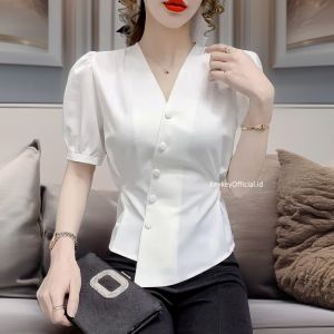 Key - 0142 ROLITA Blouse Size XL Wolfis Premium / Atasan Blouse Wanita Casual Formal Tali Ikat / Blouse Wanita Casual Wolfi Premium