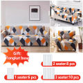 Sarung Sofa Tamu 3 Tempat Duduk Set 1/2/3 Seater Sarung Sofa Cover Sofa Elastic 1 2 3 Seater Couch Cover Pattern/Anti-Selip L shape sofa anti-debu alas Kursi Sopa Tamu Gratis Sarung Bantal dan Stickfoam. 