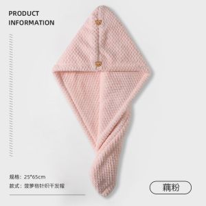 Hair-Drying Cap Womens Super Absorbent Quick-Drying Hair Towel Hair Wiping Towel Headcloth Double Layer Thickened New Shower Cap Artifact