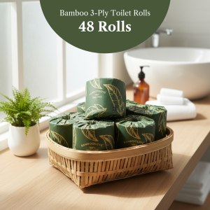 Bamboolove™ 100% Bamboo 48 Toilet Rolls Carton | 48x220 Sheets 3-Ply 48 Rolls Antibacterial Insecticides Free