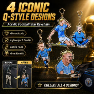 Haaland Football Keychain Acrylic Keychain Q Version Cute Chibi Football Star Keyring Bag Charm Car Keychain Football Fan Gift