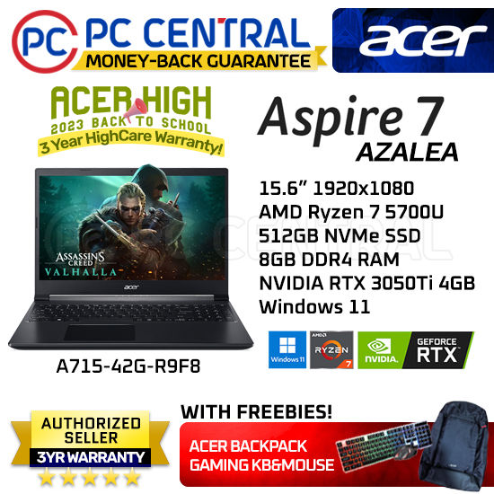 Acer Aspire 7 (A715-42G-R9F8) R9F8 | AMD Ryzen 7 5700U (8 cores ...
