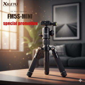 [SG Stock] XILETU FM5S-MINI | 100% Aluminum Alloy Mini Tripod | 5kg Load for DSLR & Mirrorless | 360° Ball Head | Professional Travel Tabletop Stand
