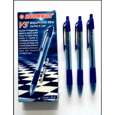Pulpen Snowman V5 Tinta Hitam Isi 12 Pcs