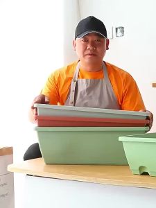 LZD New Thickened Family Raised Planting Basin Vegetable Planting Extra Large Vegetable Pot Plastic Flower Pot Rectangular Long Pot