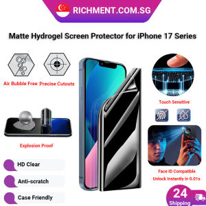 【✅SG Brand】RICHMENT Privacy Matte Hydrogel Film for iPhone 17 / 17 Plus/ 17 Pro/ 17 ProMax Anti-Spy Auto Repair