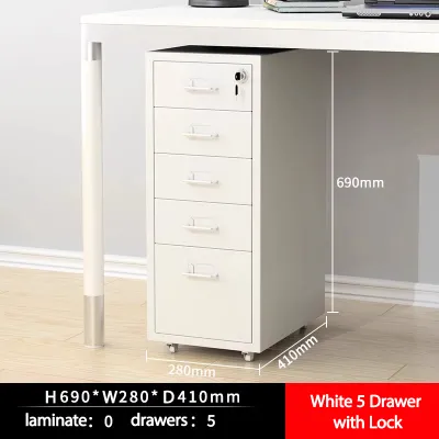 100% Steel Storage Cabinet Office cabinet 3/5/6 Tiers Storage cabinet With lock Movable metal drawer cabinet Suitable for bedroom living room and office