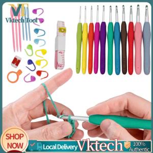 [Vktech] Crochet Hooks Set Sewing Tools Set with Case Aluminum Crochet Hooks Ergonomic Handle 11 Sizes for Mom Grandma Gifts