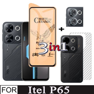 Itel P65 Matte Privacy tempered Glass For Itel P55 4G 5G P55+ Anti Blue Light Ray Tempered Glass Screen Protector + Camera Lens Glass Protector