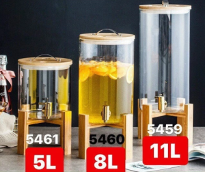 Bình Đựng Nước Hoa Quả Detox Thuỷ Tinh Có Vòi Rót Chân Ghỗ Như Hình 5L8L11L Cao Cấp Sang Trọng-CONVEENIENCE Shop
