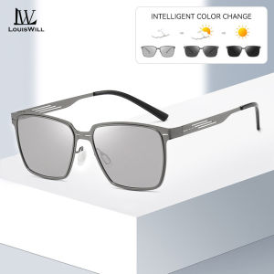 LouisWill แว่นกันแดด Polarized แว่นกันแดดแว่นกันแดดแว่นกันแดดขับรถคลาสสิก UV 400 สายตาเปลี่ยนสีแว่นกันแดดเปลี่ยนการขี่จักรยานขี่แว่นตากันแดดสำหรับผู้ชาย