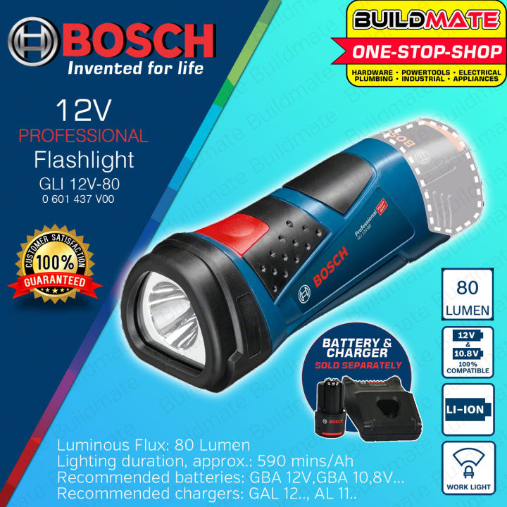 Bosch Professional Flashlight Bare Tool Gli 12v 80 Blc 0601437v00