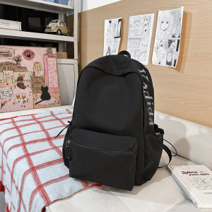 AE Simple backpack for female college students 2025 New large-capacity backpack with stylish lettering for high school and junior high school students