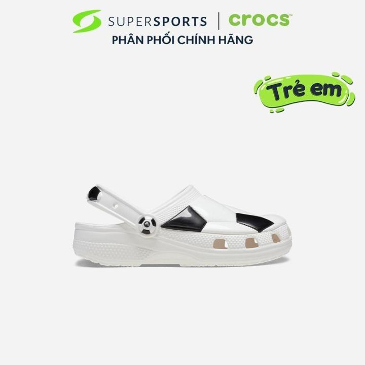 Giày Clog Trẻ Em Crocs Classic Soccer Ball - Trắng - 210157-103