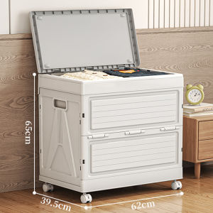 Vision 150L Foldable Cloth Storage Box Thickened Oversized Storage Box With Wheels Large Capacity Toys Storage Box Basket Household Clothing Organizer Clothes Trousers Storage Wardrobe Box