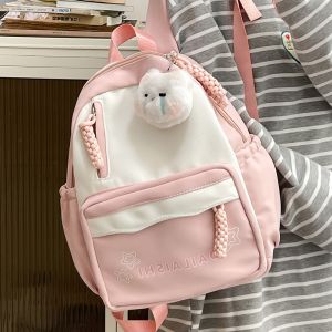 Tas Sekolah Pink/Tas Sekolah Anak Perempuan Smp/Tas Sekolah Perempuan/Tas Ransel Tas Wanita Fashion Ransel Import /Ransel Wanita Korean Style/Tas Bahu Korea Import Fashion Warna Tabrakan Kekinian Backpack Terbaru 2026
