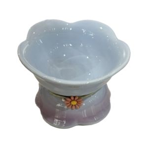 BEAUTYLASS Ceramic Cat Bowl Gradient Color Flower Shape Pet Drinking Feeder Pet Supplies Non-slip Dog Food Feeding Basin Neck Protection