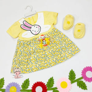Cleine Tadita - Rok Bayi Paket Baju Bayi Bandana Sepatu 3 in 1 Motif Kelinci Allsize 0-3 bulan
