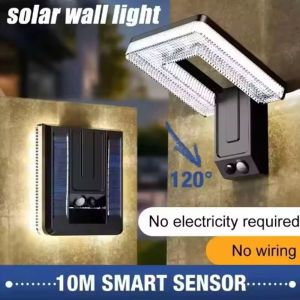 DSFDF ระบบตรวจจับร่างกายมนุษย์ ไฟ LED พลังงานแสงอาทิตย์ พร้อม 3 โหมด ขับเคลื่อนด้วยพลังงานแสงอาทิตย์ โคมไฟสวนกลางแจ้ง ติดตั้งง่าย แบบพับได้ ไฟถนน สนามหญ้า