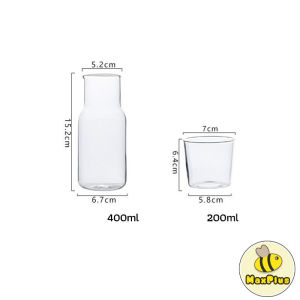 MaxPlus Japanese Style Large Capacity Glass Ice Cold Kettle Set With Water Cup Heat-Resistant Teapot